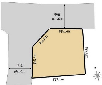 川越市今泉　建築条件なし売地　JR川越線『南古谷駅』徒歩12分　【南古谷小学区】の土地図