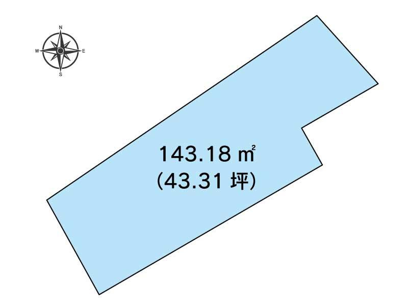 鴨部3丁目　建築条件なし　売土地の土地図