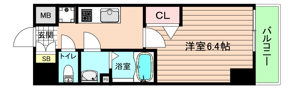 大阪市都島区中野町４丁目の賃貸マンションの間取り