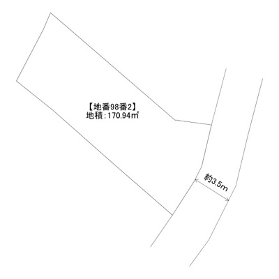 【土地図】 | 南あわじ市神代富田・倉庫 | 当区画図は、地積図をもとに作成しております。図面と現況が異なる場合は現況優先です。
