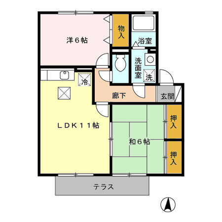 エスポワールの間取り|使い勝手の良い間取りです♪