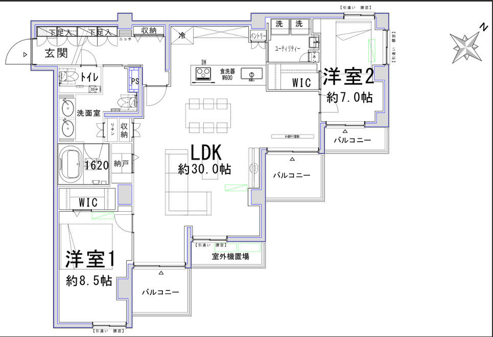 ★仲介手数料無料★ニューライフ一番町（スケルトンからのリノベーション済み　イギリス大使館の緑を望める部屋位置）