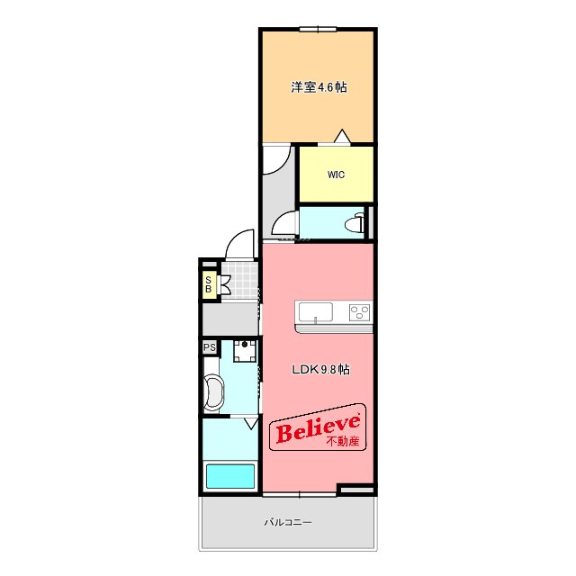 D-ROOM　FIRST　大善寺駅前の間取り|使い勝手の良い間取りです♪