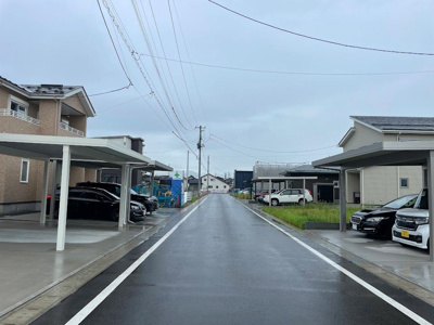 【前面道路含む現地写真】 | 庄内町余目建売住宅４号棟【Z空調】 | 前面道路になります。