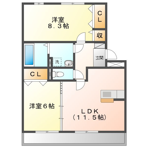 リバーパレス　Ｂの間取り