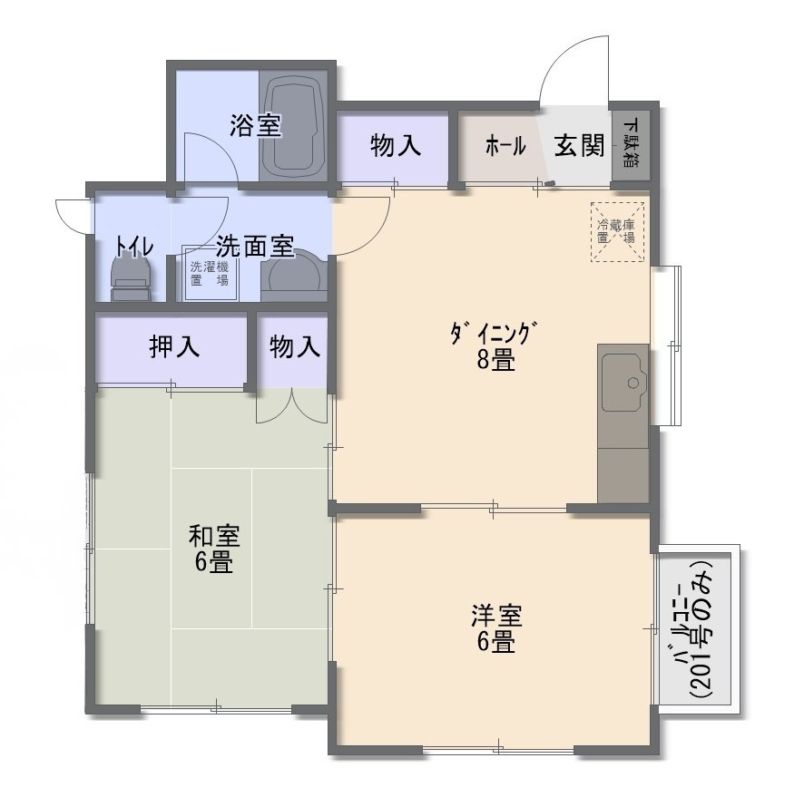 アーバンハイツ中道の間取り