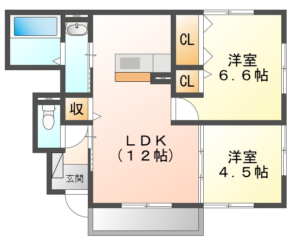リバーパレス　Ｄの間取り