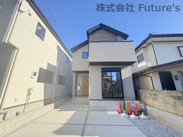 流山市美田　新築戸建　全2棟　2号棟の外観|小・中学校が近く子育てしやすい住環境