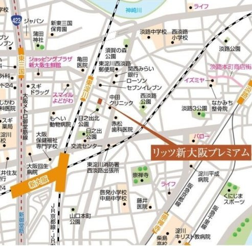 リッツ新大阪プレミアムの地図