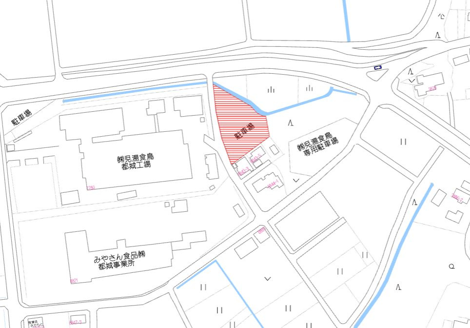 都城市南横市町の売地の土地図