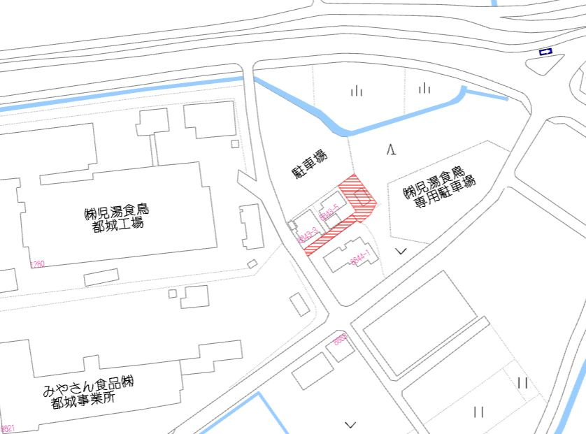 都城市南横市町の売地の土地図