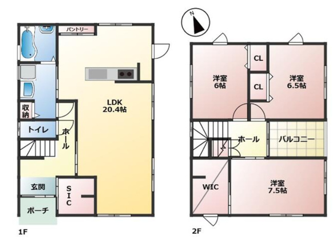 【間取り】 | 高砂市金ケ田町　中古戸建 | 3LDK＋WIC＋SICです。