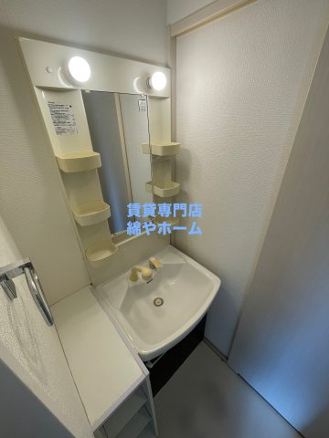 エステムプラザ難波EASTⅡブレストの独立洗面台|独立洗面台、小物を置くことができて便利です