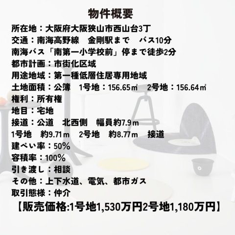大阪狭山市西山台売土地のその他|物件概要