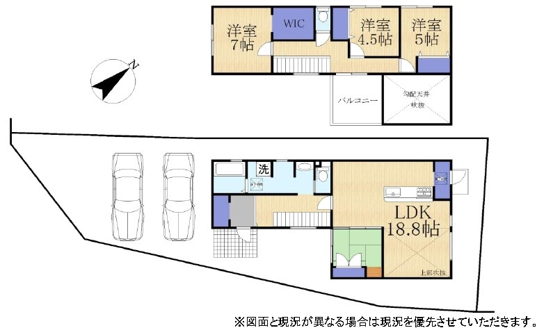 守山市今宿4丁目　新築戸建ての間取り