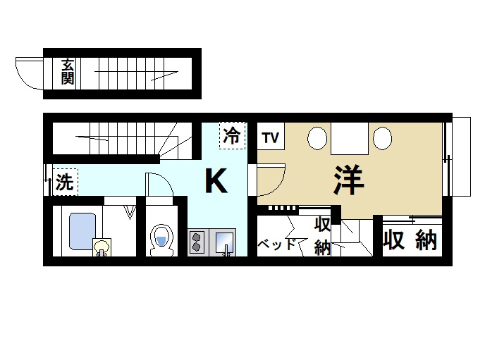 レオパレスＨａｌｆ　Ｍｏｏｎの間取り|人気のセパレートタイプとなっております