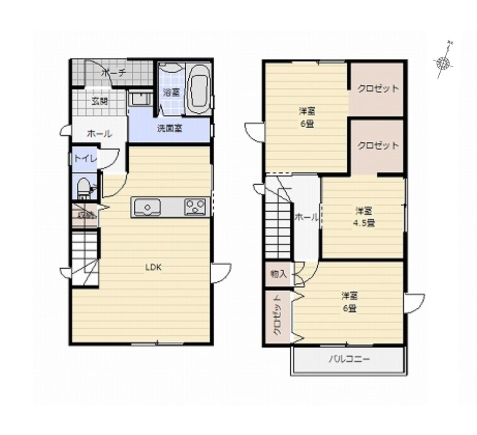 熊本市東区長嶺東9丁目第2-4棟（4号棟）の間取り|全居室収納豊富で便利です。