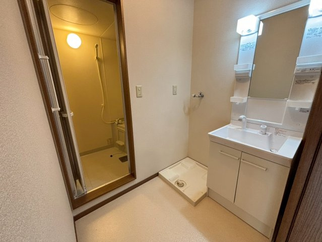 グランドパレスHAYASHIの玄関|忙しい朝には欠かせない洗面所です