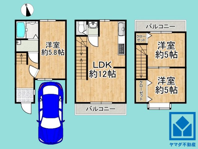 伏見区深草平田町の間取り