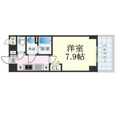 神戸市兵庫区西多聞通２丁目の賃貸マンションの間取り