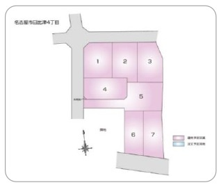 【仲介手数料無料／中村区】日比津町4丁目　新築住宅の区画図