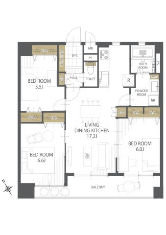 【間取り】ビバシティ南山手 