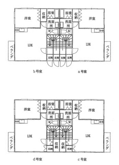 【間取り】 | 潟上市昭和大久保　中古アパート | １階１LDK×２世帯、２階１LDK×２世帯のアパートです！
