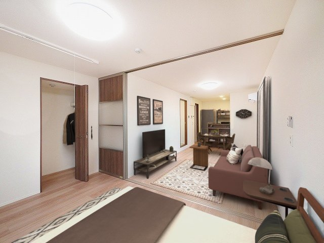 ジューンベリーガーデンの居間・リビング|CGで家具等を配置したもので家具等は含まれません