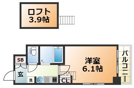 エステムコート神戸県庁前Ⅲフィエルテの間取り