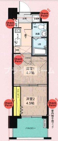 【間取り】 | №46 Vプロジェクト2100天神　HPに初期費用掲載！