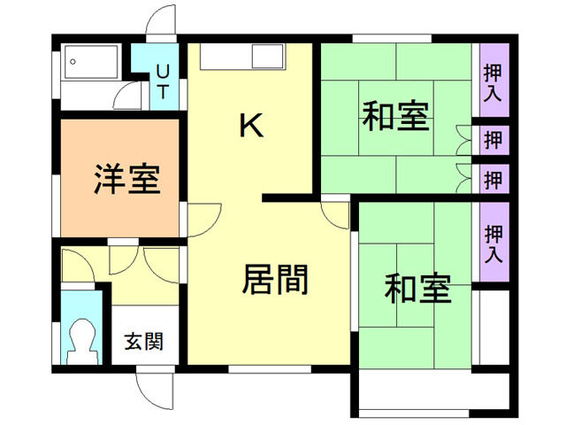 登別市登別本町1丁目16-5戸建の間取り