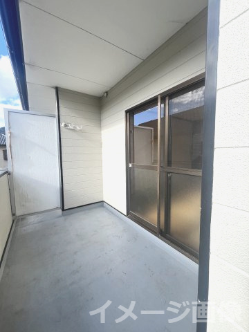 唐津市浜玉町横田上のアパートのバルコニー