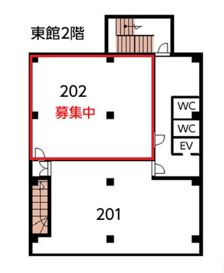 SISビル東館の間取り|202号室です