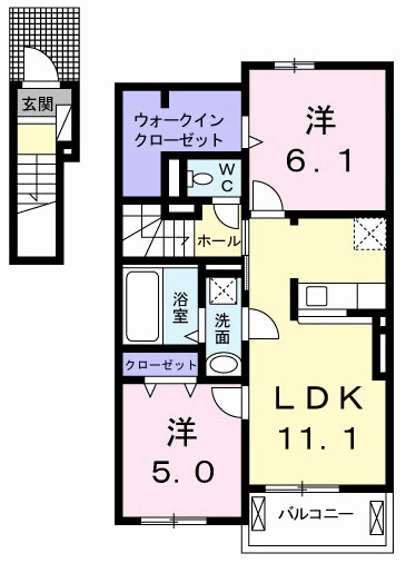 メゾンドラフォーレリーヴル　Ⅱの間取り|間取図