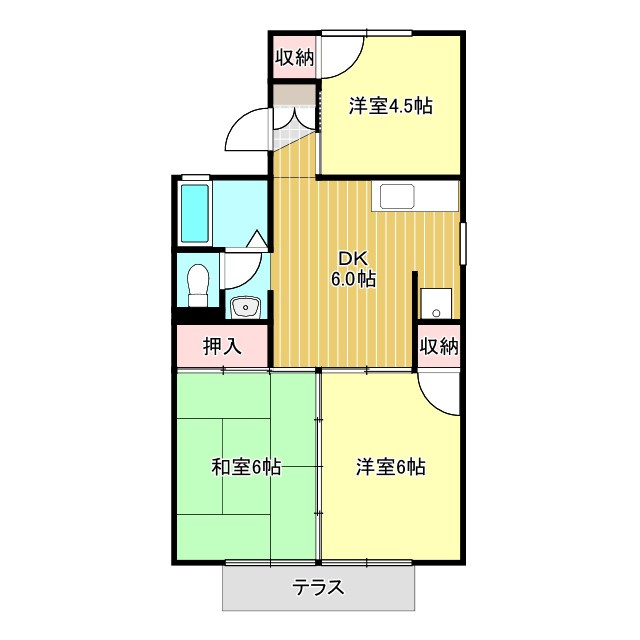 冬築タウン・パートⅡF棟の間取り