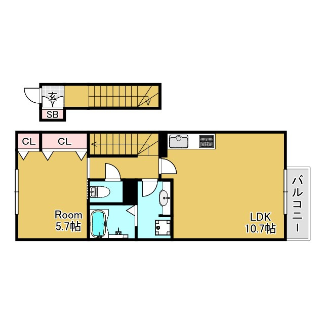 神戸市長田区大塚町９丁目のアパートの間取り