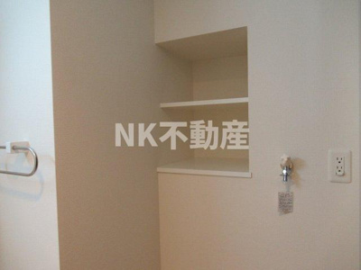 【洗面所】 | COZY　COURTⅢ（コージーコートスリー）（河内花園賃貸） | 洗面所に収納があります