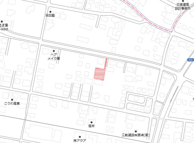 北諸県郡三股町大字樺山の売地の土地図