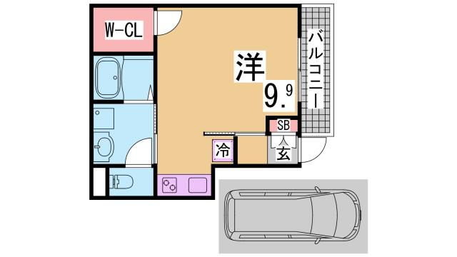 神戸市兵庫区平野町字天王谷奥東服のアパートの間取り