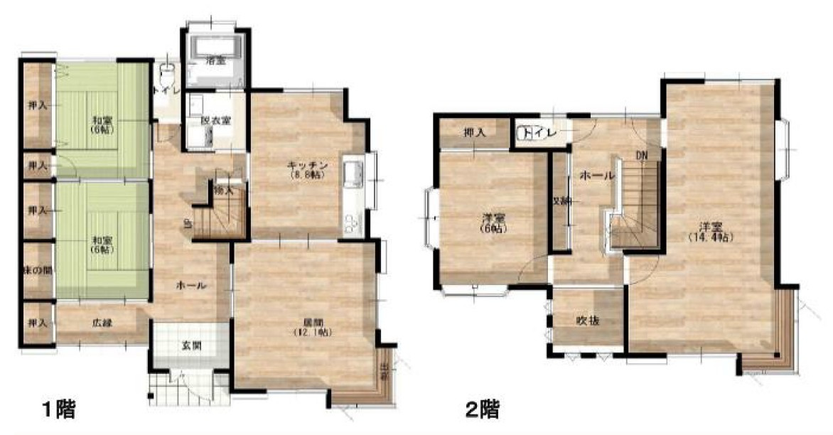 【中古戸建】高崎市藤塚町の間取り|■間取り図｜敷地面積：319.43（約96.62坪）　建物面積：135.97（約41.04坪）