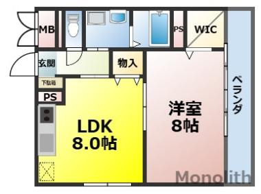 堺市南区和田東の賃貸マンションの間取り