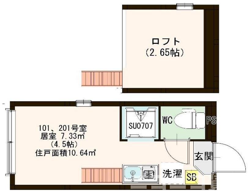 板橋区幸町のアパートの間取り