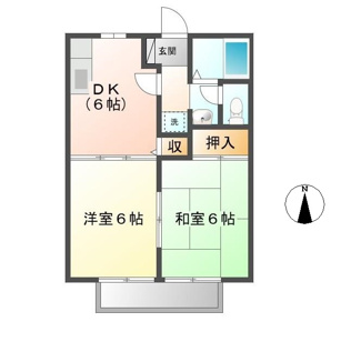 【間取り】 | ビーライン泉　A | 2DK