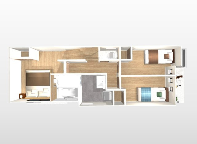 吉田中阿達町　建築条件付土地　メインプランの外観パース|【２階：パース図】自由設計につき間取りの変更可能です！お気軽にご相談くださいませ♪