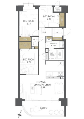 【間取り】ローレルコートアネスト宮島口 