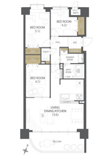 【間取り】ローレルコートアネスト宮島口 