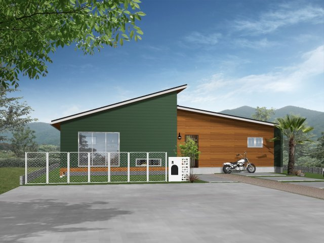 和歌山市園部売土地の外観パース|作成した新築プランです。お客様ひとりひとりにあわせた新築プランを作成いたします