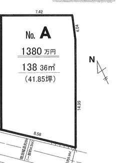 【土地図】 | 千葉市稲毛区宮野木町　建築条件無土地 総武線「稲毛」駅　 | 138.36㎡