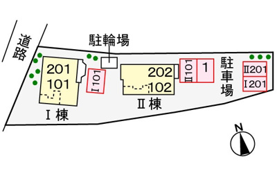 【駐車場】 | ケ－ズフロントⅡ | 駐車場
