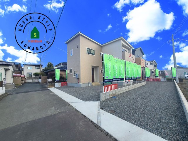 熊本市北区鶴羽田4丁目第2-2棟（2号棟）の前面道路含む現地写真|見学の時間などお気軽にお問い合わせ下さい。